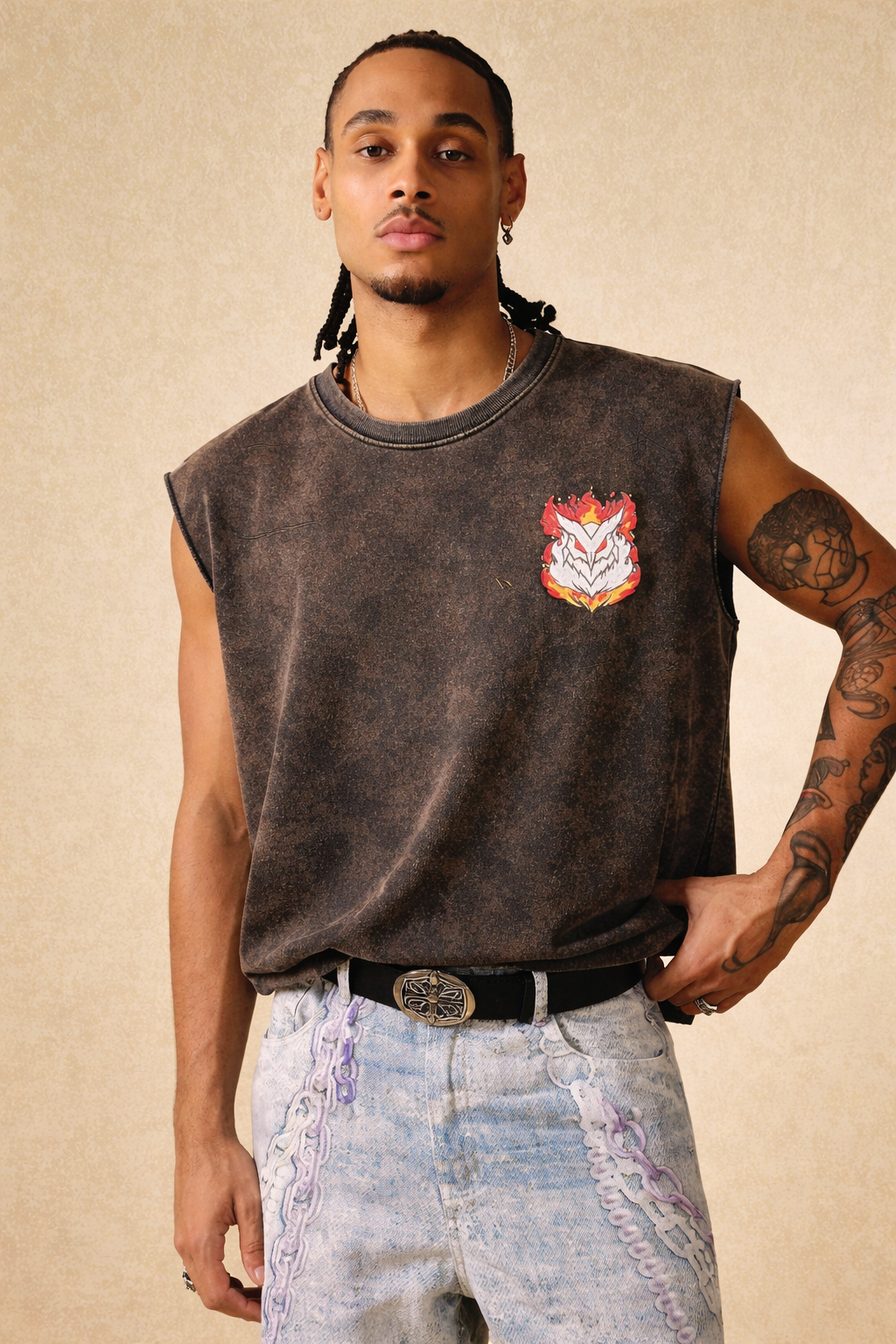 Flame Graphic Muscle Vest