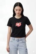 Love & Chaos Split Heart Baby Tee