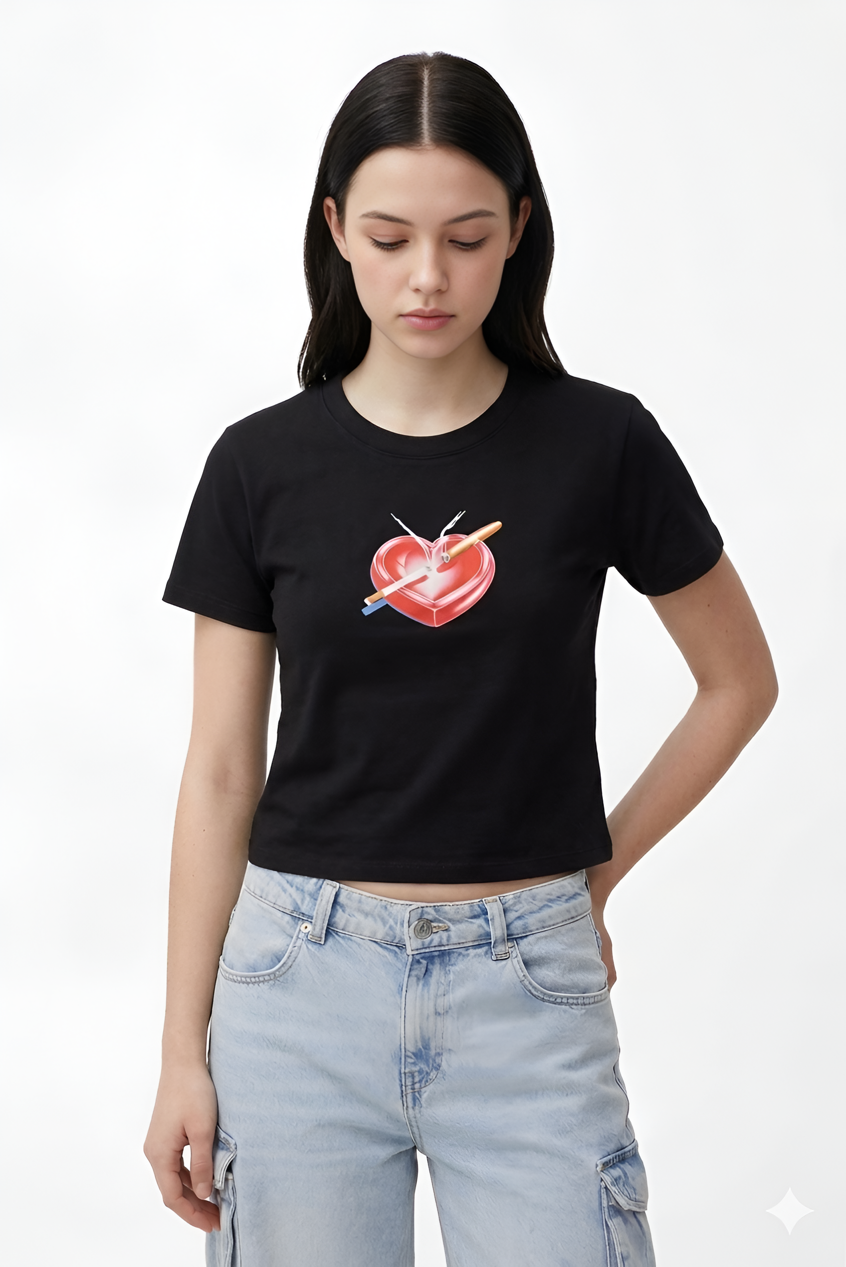 Love & Chaos Split Heart Baby Tee